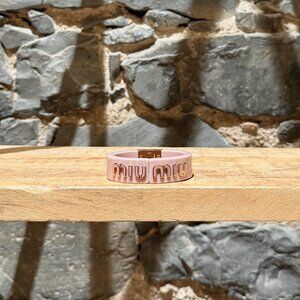 Miu Miu Orchid Pink Plexiglass Enamel Logo Hinged Bracelet